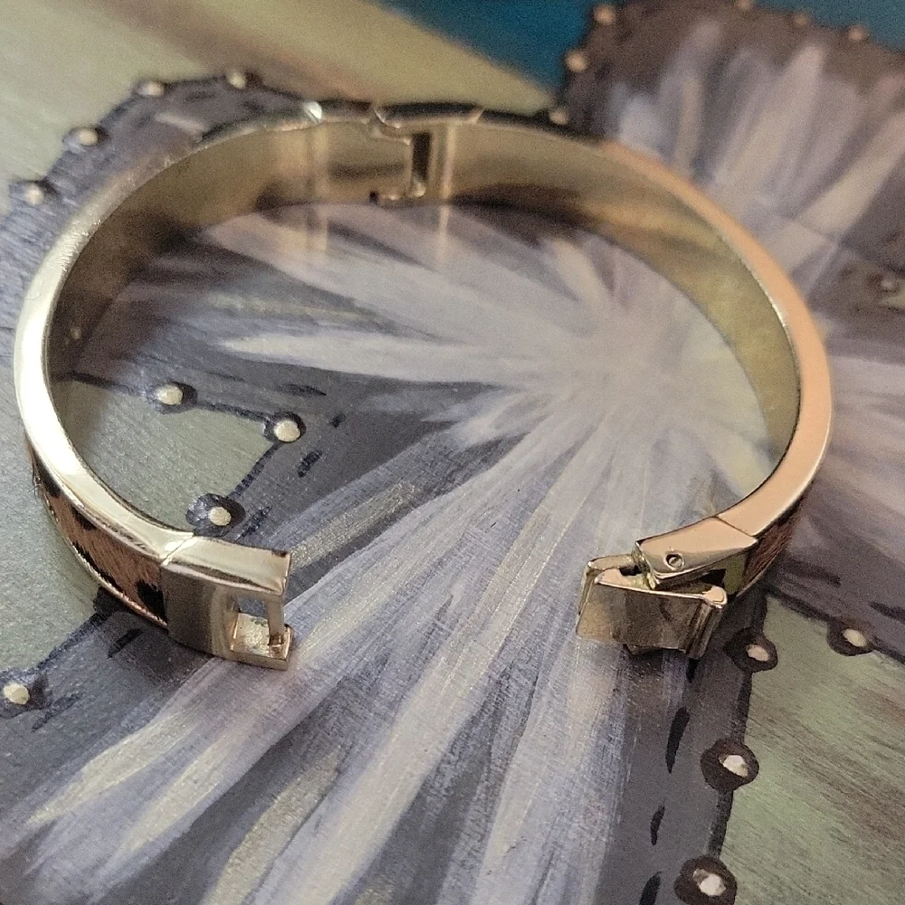 LOFT Gold and Leopard Print Bangle Bracelet